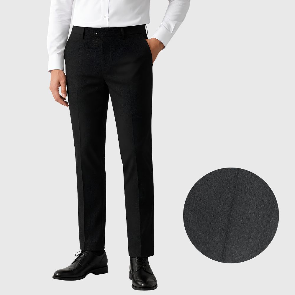 QUẦN TÂY NAM NOVELTY REGULAR FIT CÓ VÂN MÀU ĐEN NQTMMDMT3R2610110