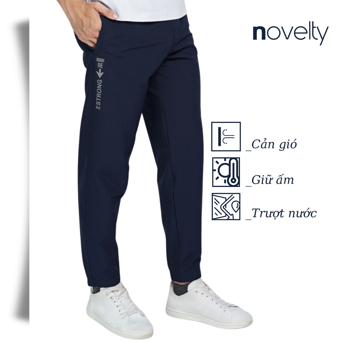 QUẦN THỂ THAO NAM NOVELTY REGULAR FIT MÀU XANH ĐEN NQTMMDMPSR250583D