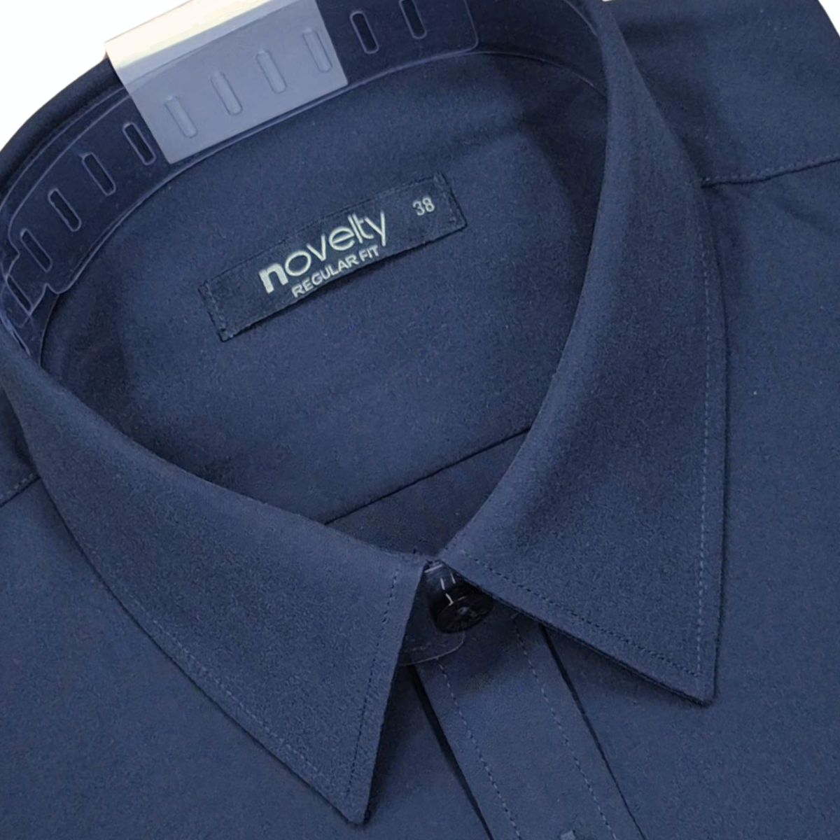 ÁO SƠ MI NAM DÀI TAY NOVELTY REGULAR FIT SPUN TRƠN MÀU XANH ĐEN NSMMMNMSPR250791D