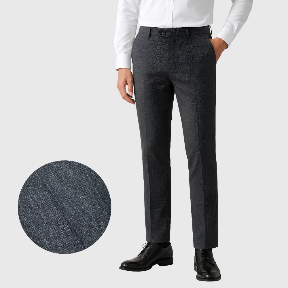 QUẦN TÂY NAM NOVELTY REGULAR FIT CÓ VÂN MÀU XÁM ĐẬM NQTMMDMT3R2610130