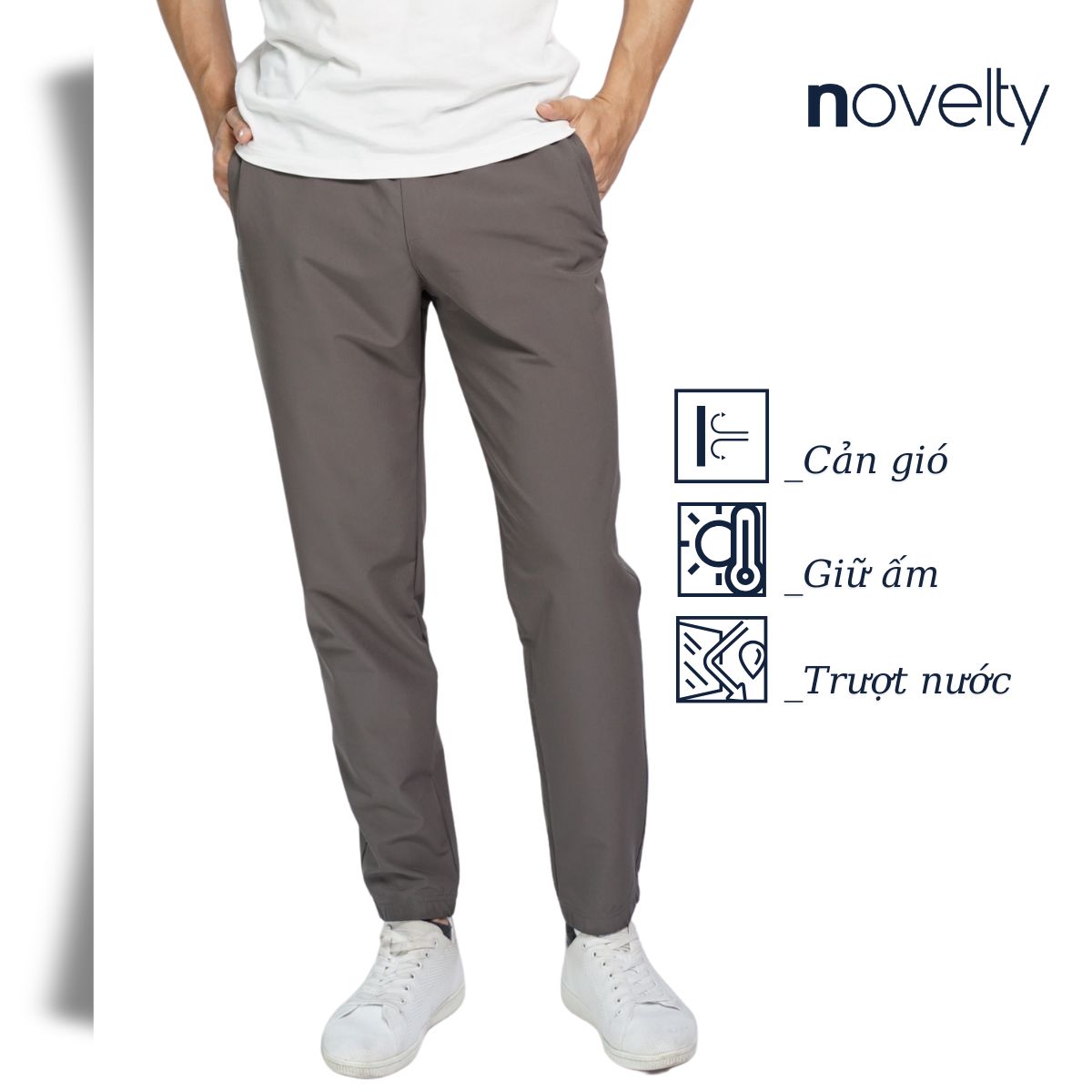 QUẦN THỂ THAO NAM NOVELTY REGULAR FIT MÀU XÁM NQTMMDMPSR250584D