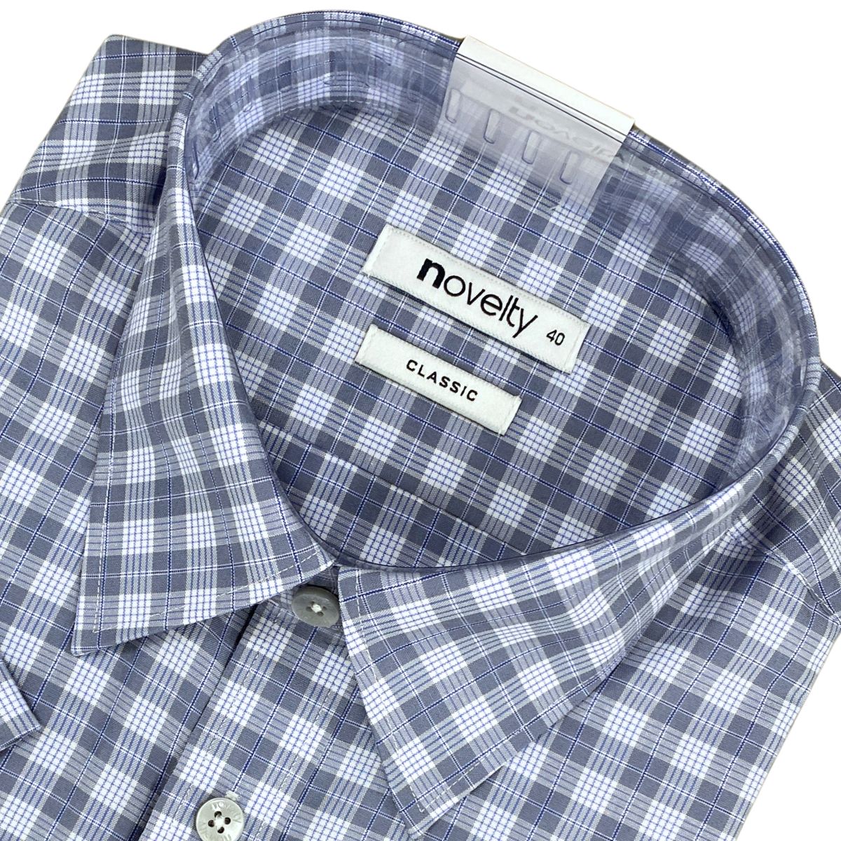 ÁO SƠ MI NAM NGẮN TAY NOVELTY CLASSIC T/C CARO GHI NSMMCNMTCC250469N