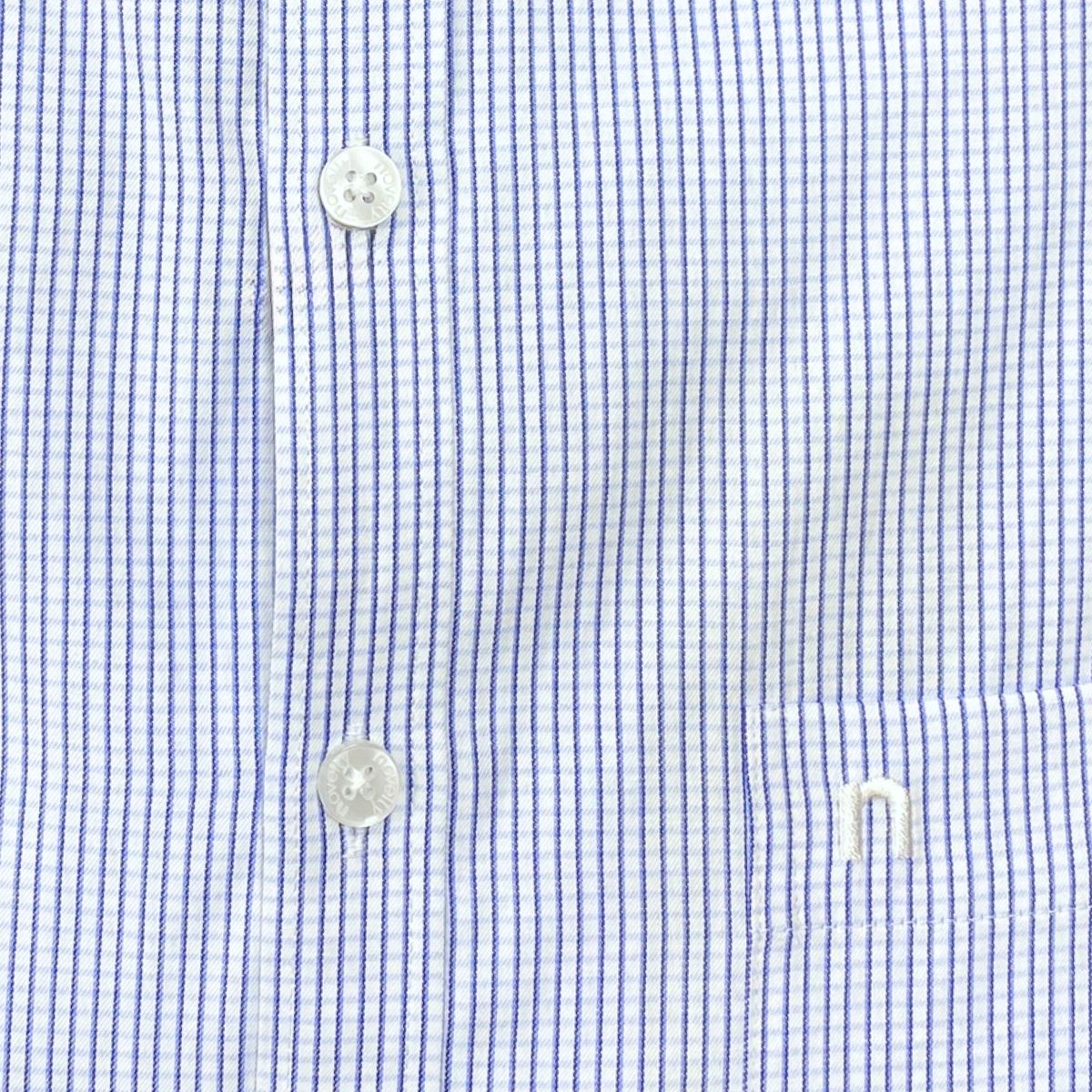 ÁO SƠ MI NAM NGẮN TAY NOVELTY REGULAR FIT T/C RECYCLED SỌC NHỎ XANH NSMMSNMRCR250784N